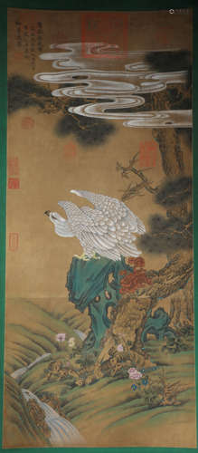 A vertical scroll of Kangxi's eagle