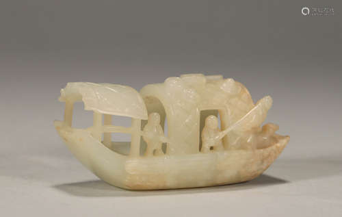 Jade fisherman's boat in Hetian, Qing Dynasty