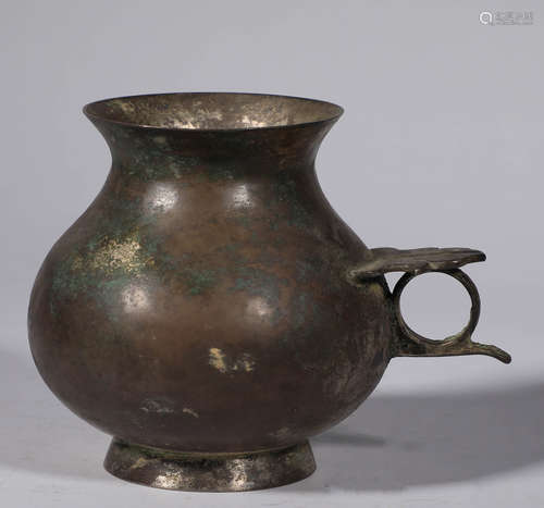 Ancient Chinese silver milk cup with one ear