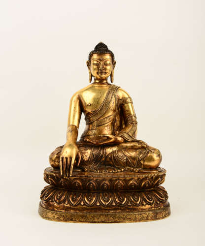 Bronze gilt Shakya Buddha