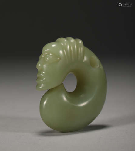 Ancient Chinese topaz face jade