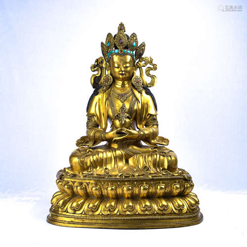 Bronze gilt infinite longevity Buddha