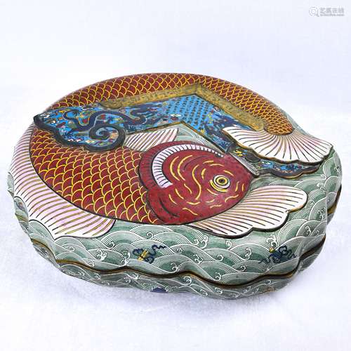 Qing Dynasty copper tire filigree enamel auspicious more tha...