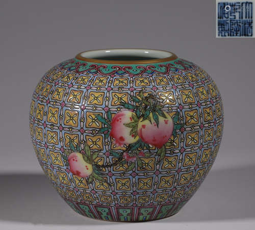 Qing dynasty powder enamel washed with water