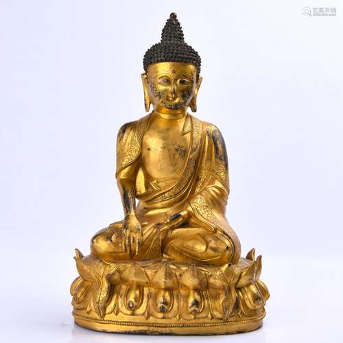 Bronze gilt Buddha lotus base