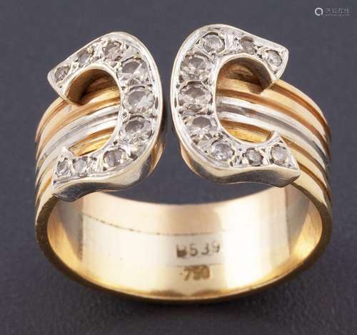 SORTIJA ESTILO CARTIER CON DIAMANTES EN ORO 18 KT Realizado ...