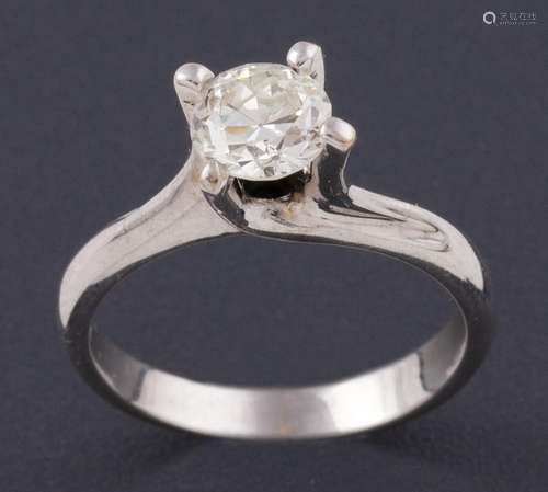 SOLITARIO CON DIAMANTE EN ORO 18 KT Realizado en oro 18 kt. ...