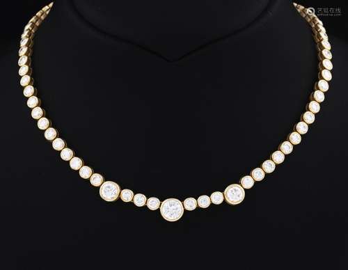 COLLAR CON DIAMANTES 19.61 CT EN ORO AMARILLO 18 KT Realizad...