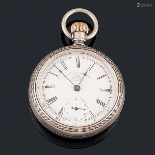 RELOJ LEPINE DE BOLSILLO AMERICANO EN PLATA, WALTHAM, REMONT...