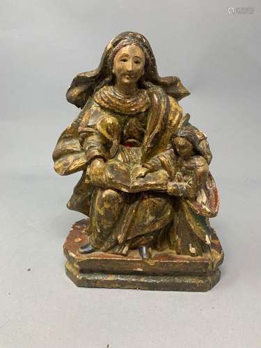 Sainte Anne et la Vierge<br />
<br />
Sculpture en bois poly...