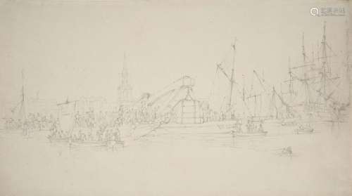 Edward William Cooke RA, British 1811-1880- Stone Barge (Lon...