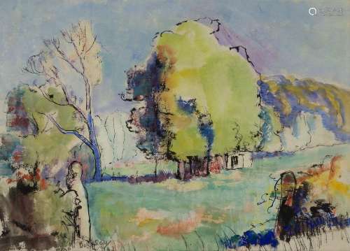Frank Dobson RA, British 1886-1963- Landscape;pen, brush and...