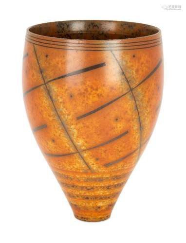 Duncan Ross, b.1943, a thrown and burnished earthenware vase...