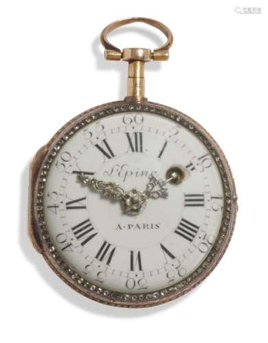 A French gold and gilt-brass verge watch, by Lepine, Paris, ...