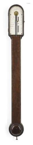 A George III mahogany stick barometer, by George Adams, Lond...