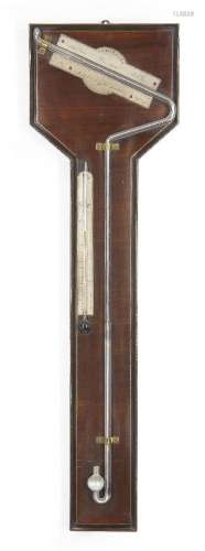 A George III mahogany angle barometer, by Balthasar Knie, Ed...