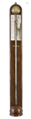 A George III mahogany stick barometer, by J. Search, London,...