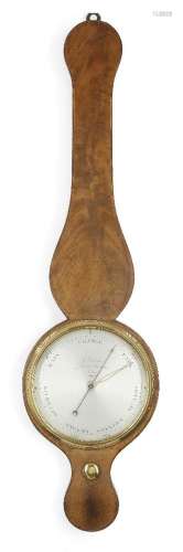 A George III mahogany and boxwood strung wheel barometer, by...