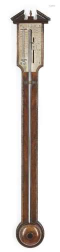 A George III mahogany stick barometer, by Francis Pelegrino,...