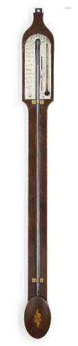 A George III Scottish mahogany stick barometer, by Balthazar...