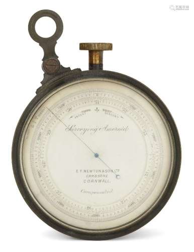 A Victorian brass aneroid surveying barometer, by E. Newton ...