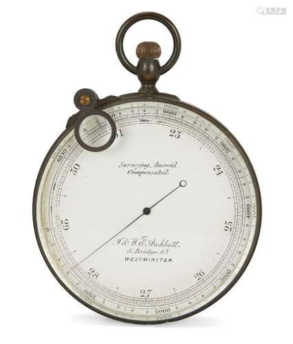 A late Victorian brass aneroid surveying barometer, by John ...