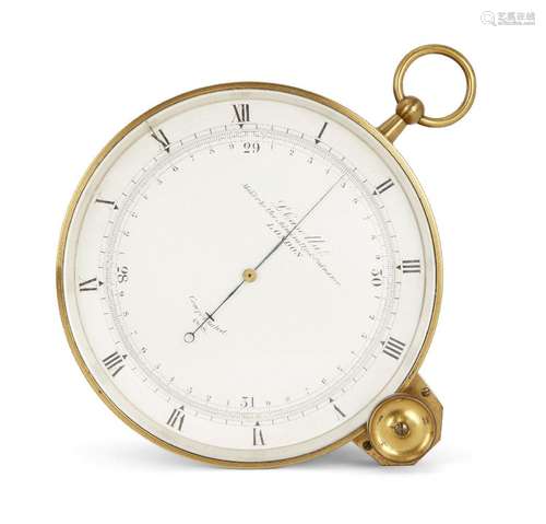 A late Victorian brass aneroid barometer, by Luis Pascal Cas...