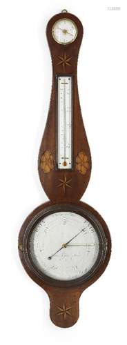 A George III inlaid mahogany wheel barometer, by James Gatty...