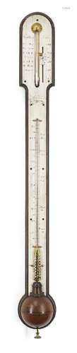 A George III mahogany bayonet stick barometer, by Thomas Blu...