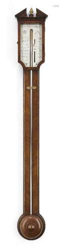 A George III mahogany stick barometer by Dominic Manticha, l...