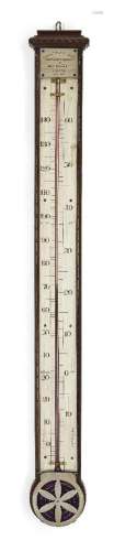 An early Victorian mahogany thermometer, by Negretti & Z...