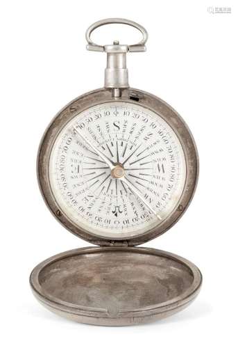 A silver cased pocket compass, by W & S Jones, first hal...