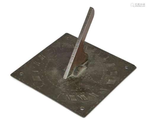 A small George II bronze sundial plate, by Thomas Heath, Lon...