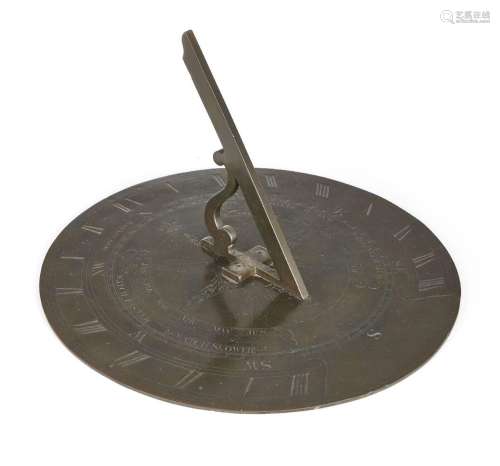 A Scottish George III bronze 15 inch sundial plate, by Mille...