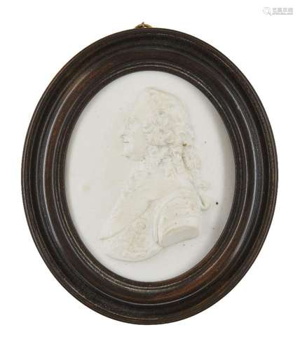 British School, a biscuit porcelain portrait relief of Georg...