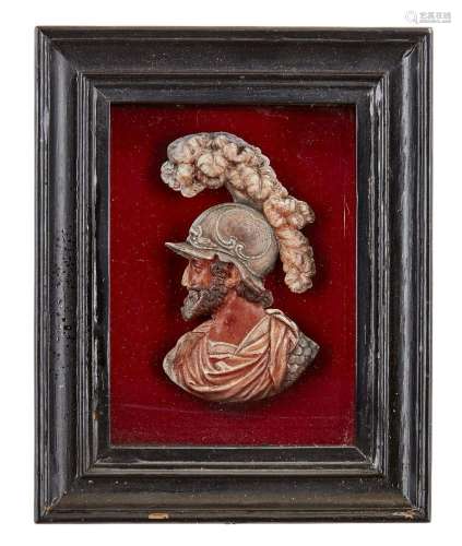 A Victorian coloured wax portrait relief of William Charles ...
