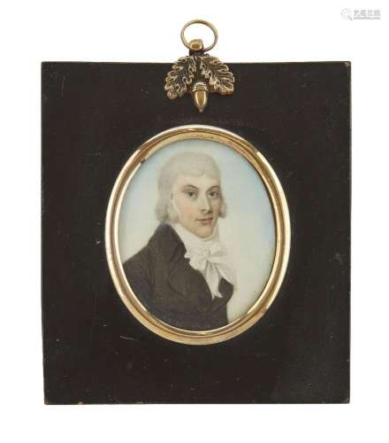 A Regency portrait miniature of a gentlemen, first half 19th...