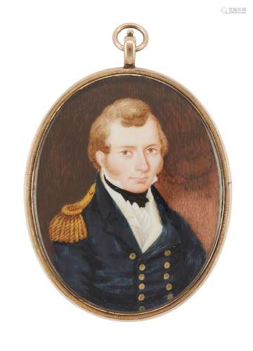 British School, three Regency portrait miniatures of militar...