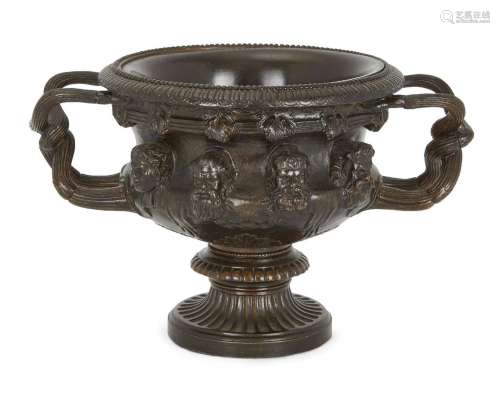 A French bronze model of the Warwick Vase, late 19th century...