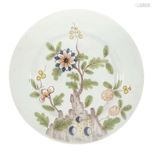 A Liverpool delft plate, c.1760, painted in the Fazackerley ...