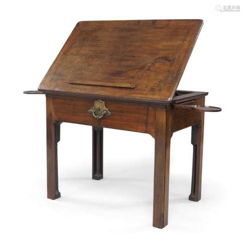 A George II mahogany architect’s table, c.1740, the hinged t...
