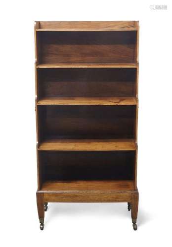 A Regency rosewood and boxwood strung waterfall bookcase of ...