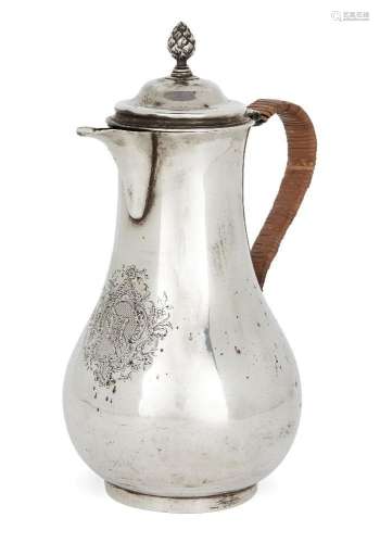 A George II silver hot water pot