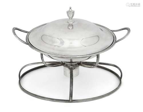 A George III silver chafing dish and cover