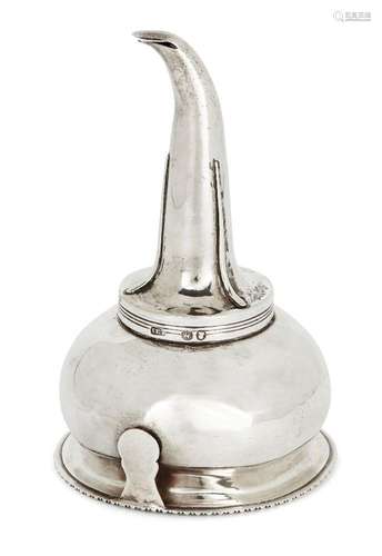 A George IV silver wine funnel