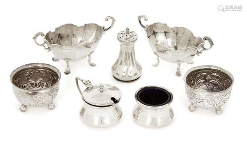 A pair of Victorian silver salt cellars