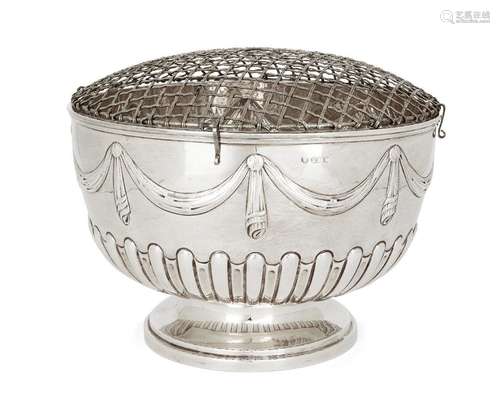 An Edwardian silver rose bowl