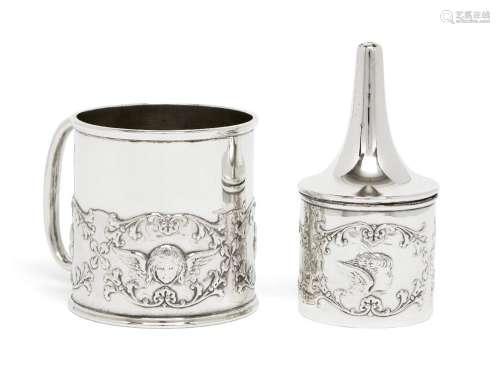 A late Victorian silver Christening cup