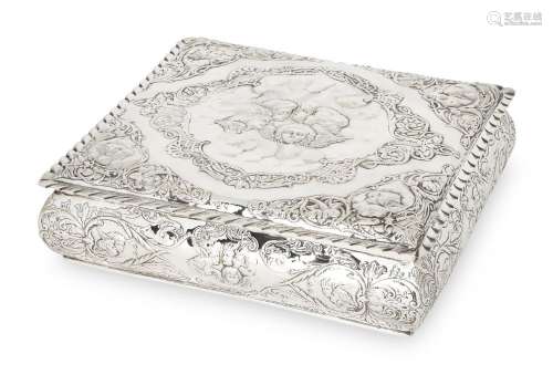 A putti-decorated Victorian silver jewellery box