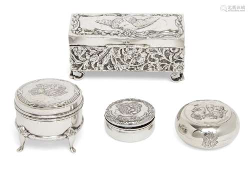 An Edwardian silver ring box